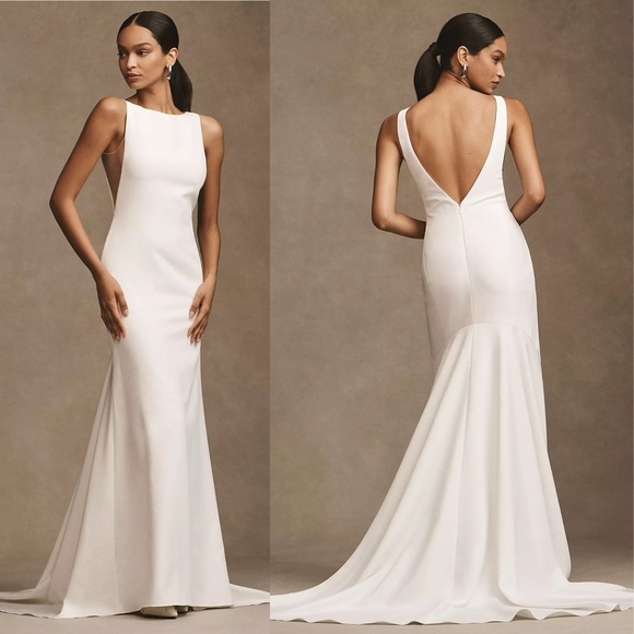 Anthropologie Dresses & Skirts - NWT Anthropologie BHLDN Watters Hyde Bateau-Neck Low-Back Trumpet Wedding Gown